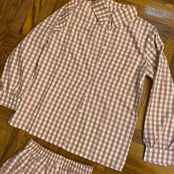 2 pieces pink white Vichy loungewear match set - Picture 5 of 7